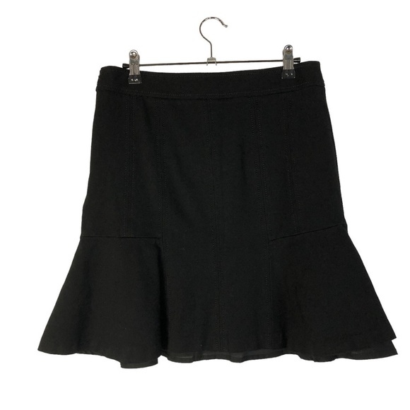 White House Black Market WHBM Black Exposed Stitch Flared Trumpet Skirt 6 - Picture 2 of 3